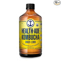 Health-Ade Kombucha Tea Organic Drink Fermented Tea with Living Probiotics Detoxifying Acids Supports Gut Health Non-GMO Vegan Gluten Free 12 Pack (16 Fl Oz Bottles) Ginger-Lemon