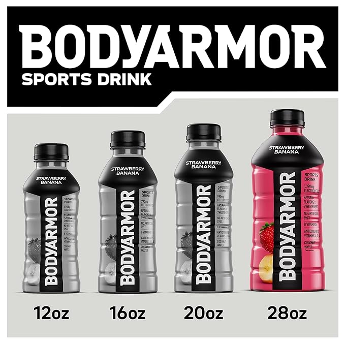 BODYARMOR Sports Drink Tropical Passionfruit Electrolyte Drink Hydration 28 Fl Oz Bottles (15 Pack) Flavored Coconut Water with B Vitamins &amp Antioxidants