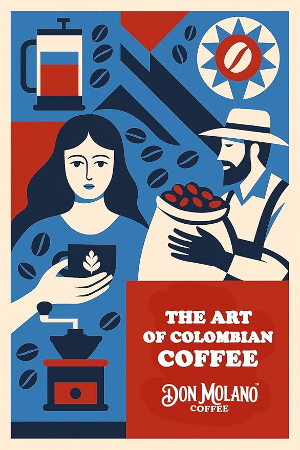 Don Molano Coffee Volcano Island Dark Roast 16oz - Premium Colombian Coffee Halal Certified - Rich bold and full bodied with a deep velvety smoothness and smokey sweetness with notes of Toasted Alm