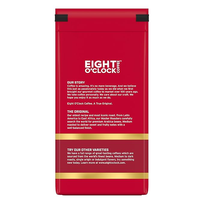 Eight O'Clock Coffee The Original Ground Coffee Medium Roast 12 Ounce (Pack of 6) - Sweet Fruity Well Balanced