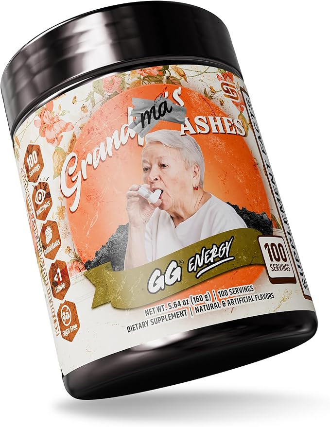 Gamer Supps GG Energy - Grandma's Ashes by Goons (100 Servings) - Keto Friendly Gaming Energy and Nootropic Blend Sugar Free + Organic Caffeine + Vitamins Powder Drink