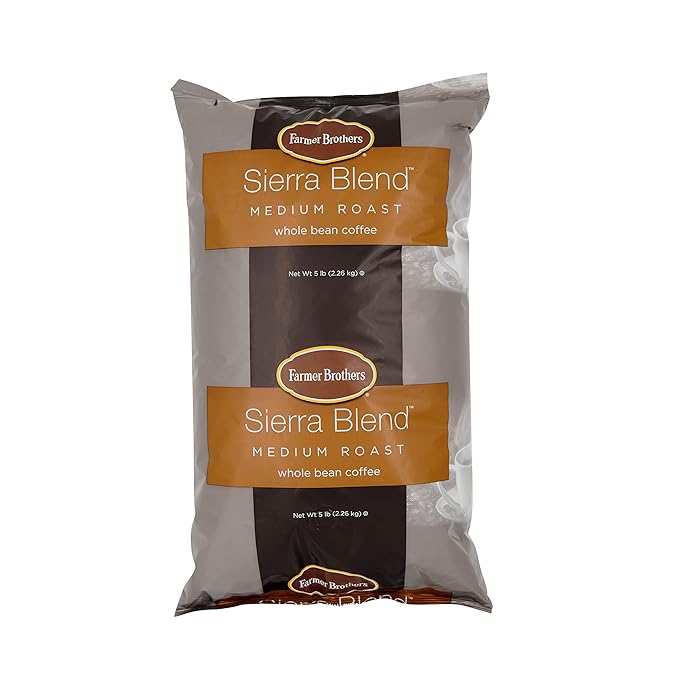 Farmer Brothers Coffee - Whole Bean Medium Roast 5 Lb Bag (Bulk 6 Pack)