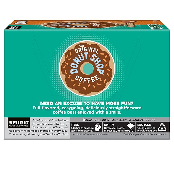 The Original Donut Shop Duos Nutty + Caramel Coffee Keurig Single Serve K-Cup Pods Light Roast Coffee 60 Count (6 Packs of 10)