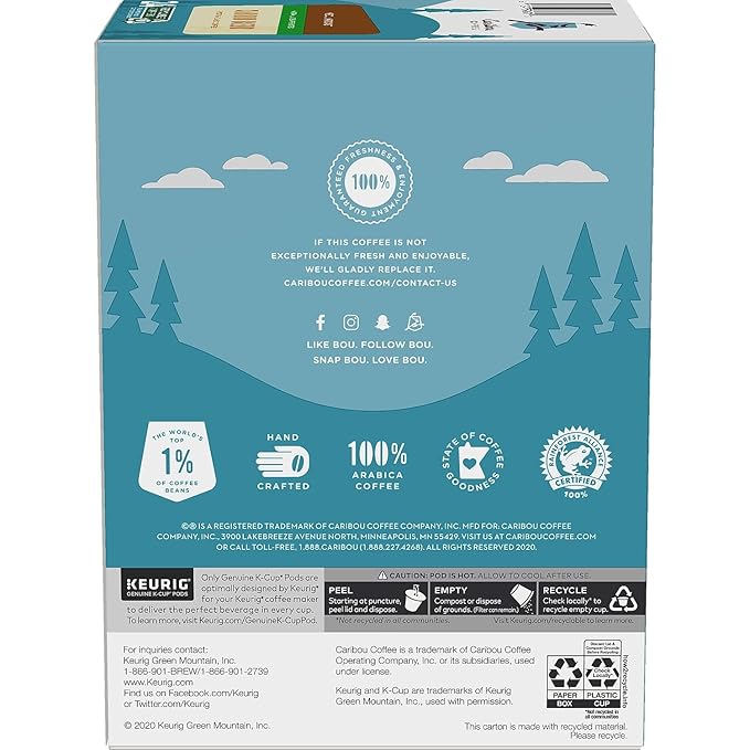 Caribou Blend Decaf Coffee K-Cups 24/Box