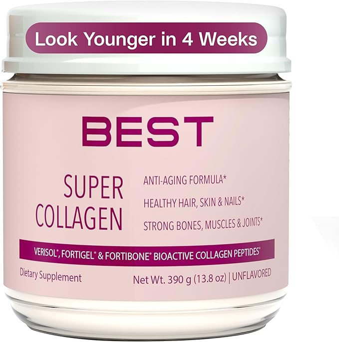 FORTIBONE® Collagen - 3 Clinically-Supported Bioactive Collagen Peptides with FORTIBONE® FORTIGEL® VERISOL® Unflavored Collagen for Women - Reduce Wrinkles Improve Bone Density - 30 Servings