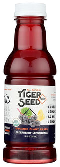 Tiger Seed Elderberry Lemongrass - Pack (12) 16 fl oz Bottles - All Natural Hydration - Plant BasedVegan Organic Kosher