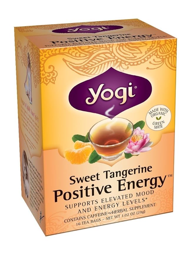 Yogi Sweet Tangerine Positive Energy Tea - 16 Count (Pack of 2)