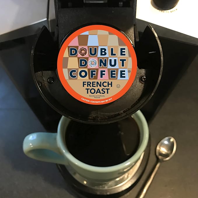 Double Donut CoffeeFrench Toast Flavored Coffee in Single Serve Pods French Toast Flavor for the Keurig K Cups Brewer 80 Count