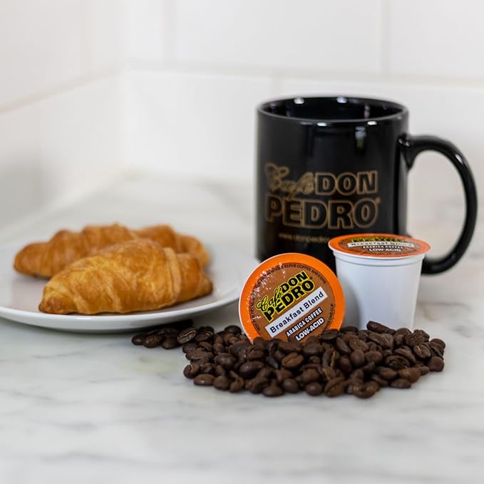 Cafe Don Pedro Variety Pack Arabica Low Acid Coffee Pods - Compatible with Keurig K-cup Coffee Maker 6 different flavors 100% Arabica Battles Heartburn Acidic Reflux 72 Coffee K Cups