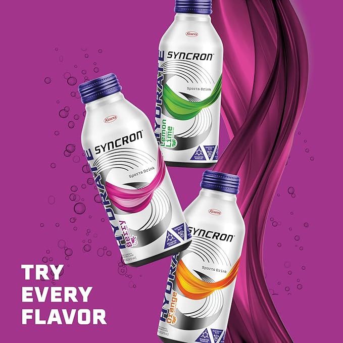 Syncron Hydrate Sports Drink Berry with BCAA Amino Acids Electrolytes and Real Fruit Juice for Daily Hydration or Post Workout Recovery No Sucralose or Artificial Flavors 12 Pack 16 Oz