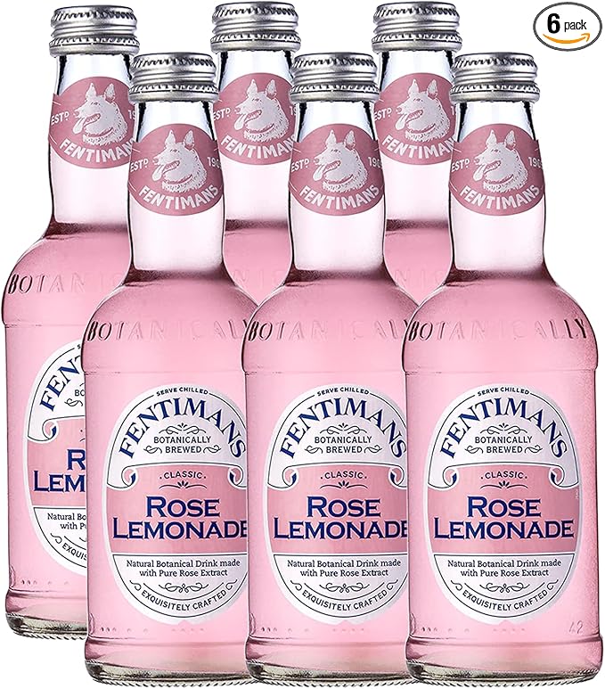 Fentimans Botanically Brewed Classic Rose Lemonade Sparkling Soda 9.3 fl oz Bottles – Premium Craft Soda/Mixer for Cocktails &amp Refreshing Drinks