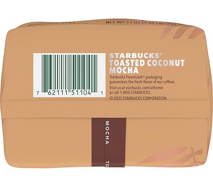 Starbucks Flavored Ground Coffee (Toasted Coconut Mocha 17 oz (Pack of 4)) Pack of 1