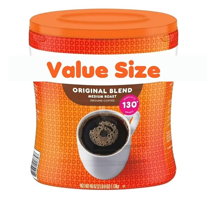 Original Blend Ground Coffee Medium Roast 40 oz Value Size Canister Smooth Balanced Flavor Pre-Ground Coffee for Drip Pour Over &amp French Press 130 Servings