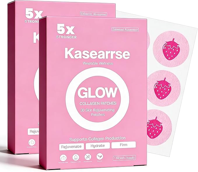 Collagen Patches for Women &amp Men with Vitamin C and Hyaluronic Acid -60 Patches Premium 8-Hour Extended-Release Formula Vegan Daily Patch