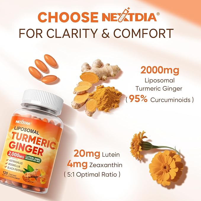 Hydrolyzed Collagen Peptides Pills + Liposomal Turmeric Ginger Lutein Supplement