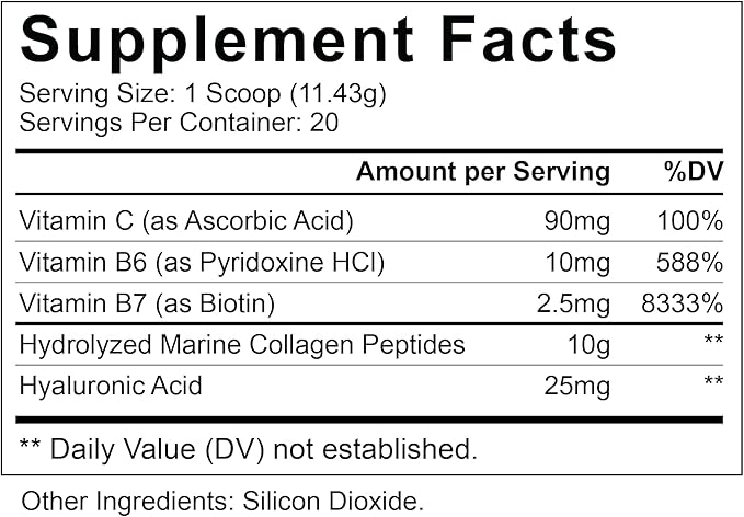 Renew Marine Collagen Powder + Biotin &amp Hyaluronic Acid for Better Hair Skin &amp Nails Unflavored - 20 Scoops 8oz