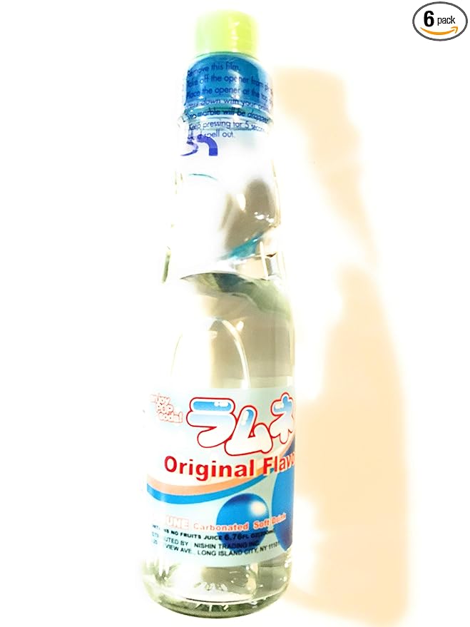 Ramune Carbonated Soft Drink 6.76 Fl Oz(Original Flavor) 6 Pack