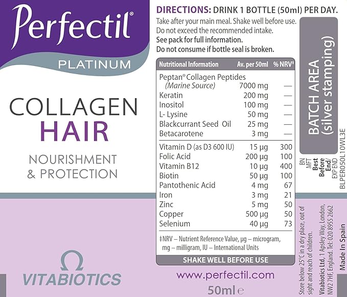 Perfectil by Vitabiotics Platinum Collagen Hair Drink 10 x 50ml