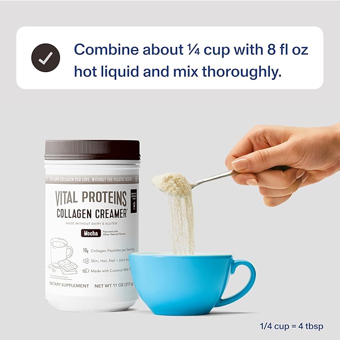Vital Proteins Collagen Peptides Powder - Mocha Coffee Creamer for Hair Skin &amp Nails Support 11 Oz