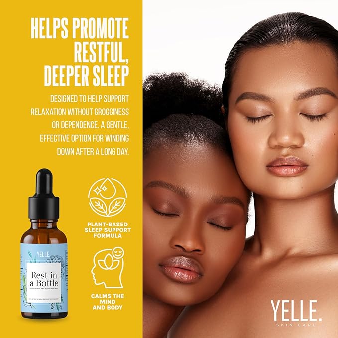 Yelle. Skincare – Rest in A Bottle – Natural Sleep Support with Organic Valerian Root Extract and Vegetable Glycerin – Helps Promote Restful Sleep and Relaxation – 2oz Dropper Bottle