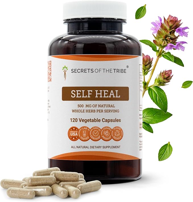 Secrets of the Tribe Self Heal 120 Capsules Made with Vegetable Capsules and Self Heal (Heal All Prunella Vulgaris) Dried Herb (120 Capsules)