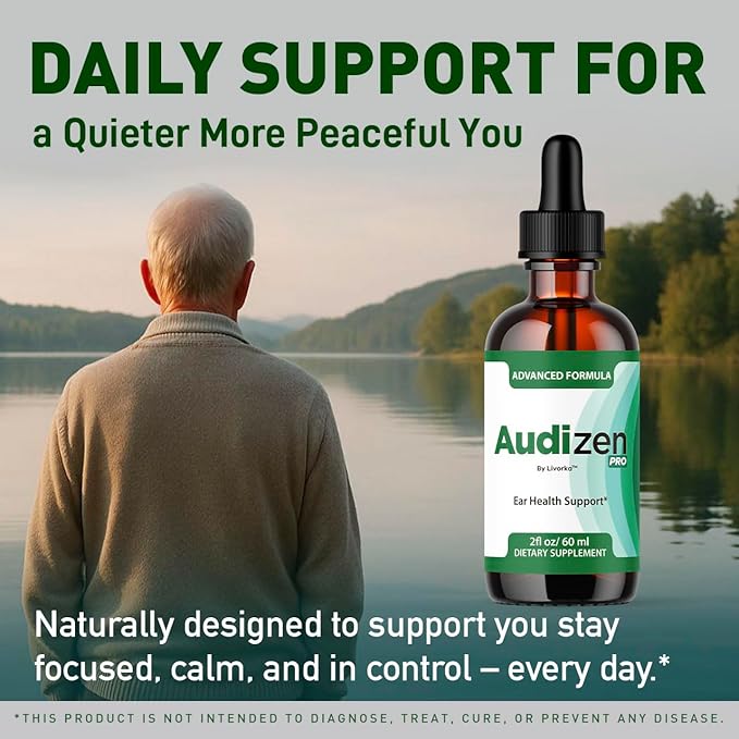Audizen Pro Ear Drops - Original Audizen Pro Drops Advanced Ear Health Support Supplement Liquid Premium All Natural for Healthy Ringing Ear Audi Zen Ear Balance Support 1 Bottle for 1 Month