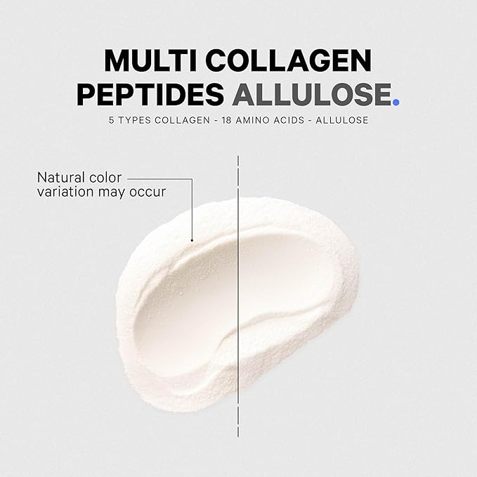 Codeage Multi Collagen Peptides Powder + Allulose - 5 Types - Grass-Fed Collagen - Rare Sugar Allulose Supplement - 0 Calorie Sweetener &amp 0 Carbs - 18 Amino Acids - Unflavored - Non-GMO - 30 Servi