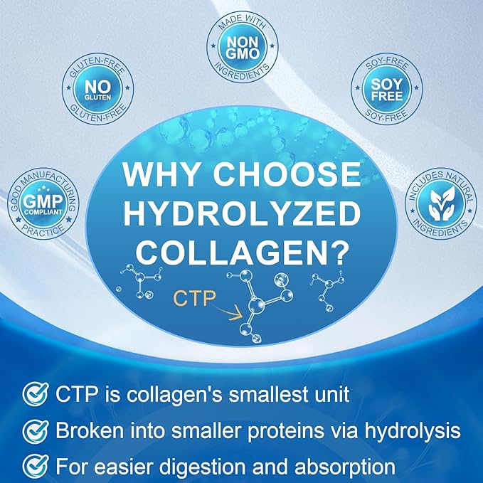 Multi Collagen Peptides for Women &amp Men Hydrolyzed Collagen Peptides-Type I II III V X - with Hyaluronic AcidVitamin CBiotinSupports Skin Hair Nail Non-GMO 280 Softgels