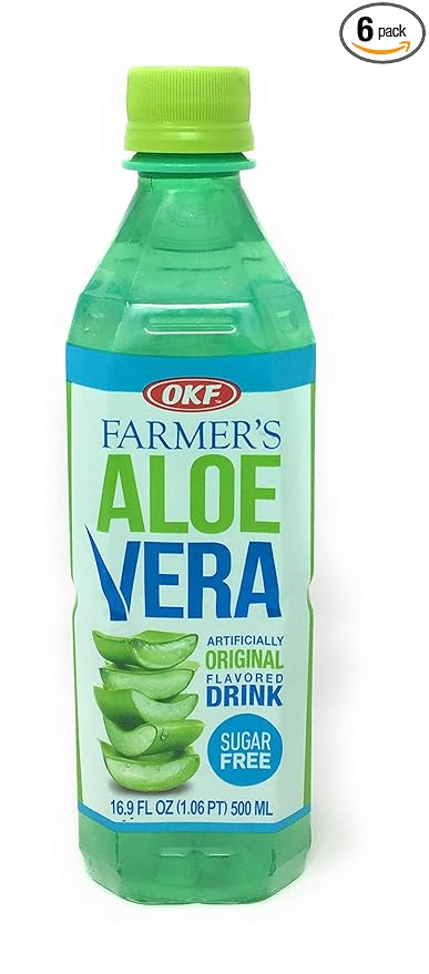 OKF Aloe Vera Drink in 16.9 Ounce Bottles (Sugar Free 6 Pack)