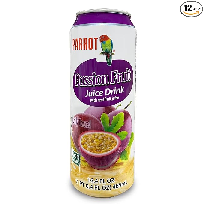 Parrot Brand Passion Fruit Juice Drink 16.4 fl. oz.（Pack of 12）