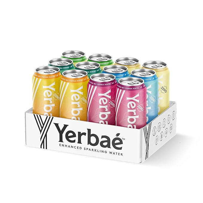 Yerbaé Assorted Flavors Official Variety Pack Plant-Based Energy Drinks. Yerbae has Zero Sugar Zero Calories Zero Carbs - Energized by Yerba Mate 16 Fl Oz (Pack of 12)