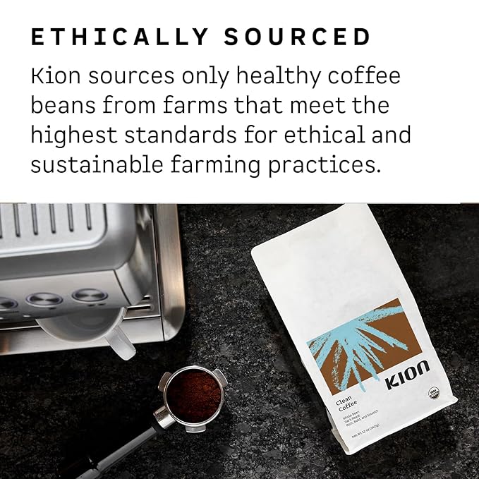 Kion Organic Ground Coffee | Best Tasting Purest Highest Antioxidant Healthiest Coffee | Dark Roast 12 Oz