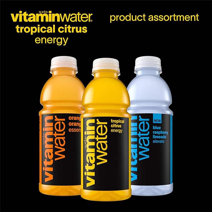 vitaminwater Energy Tropical Citrus Nutrient Enhanced Flavored Water Beverage 20 fl oz Bottles 12 Pack