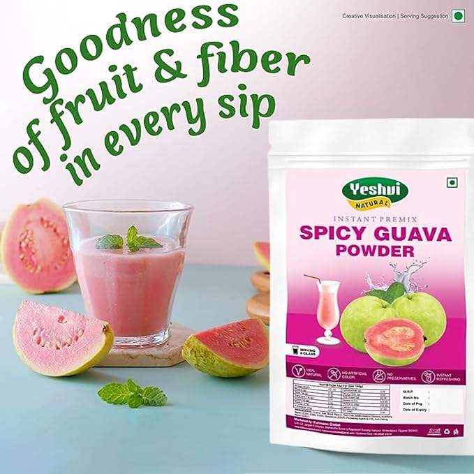 Yeshvi NATURAL Spicy Guava Powder &amp Kokum Jamun Fruit Juice Powder With Sugarcane Juice Powder Combo Pack Instant Drink Mix Powder Drink 300gm