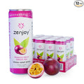 Zenjoy Stress Relief Drink Calming Green Tea Non Alcoholic Ashwagandha &amp Lemon Balm for Stress Relief L - Theanine for Focus (12 Pack) (Passion Fruit)