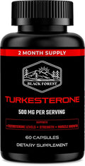 Black Forest Turkesterone Supplement 500mg Capsule (Max Purity 95% Extract) 2 Months Supply (500mg Turkesterone from 526mg of Ajuga Turkestanica) Similar to Ecdysterone for Strength &amp Muscle Growt