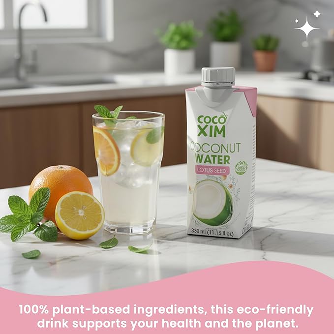 COCOXIM Ready to Drink Coconut Water with Lotus Seed Extract – 11 oz (Pack of 12)|100% Natural &amp Fresh with Electrolytes &amp Nutrients|Halal &amp Kosher Certified|Alternative to SodaSoft and S
