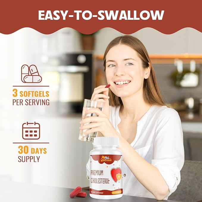 Cholesterol Supplements with Plant Sterols Niacin Red Yeast Rice Citrus Bergamot Garlic Cholesterol Supplement Support Normal Cholesterol Levels 180 Softgels