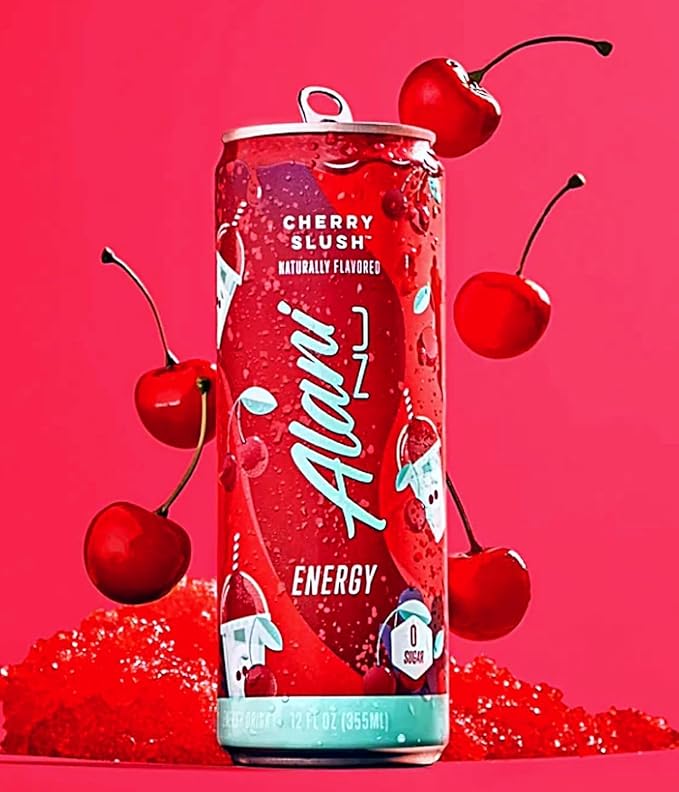 VARIETY PACK (CHERRY SLUSH JUICY PEACH ORANGE KISS) Low Calorie Energy Drinks 100mg Caffeine Biotin B Vitamins Zero Sugar 10 Calories or Less 8 Fl Oz Cans 12 Pack