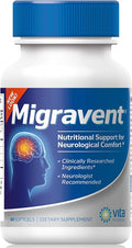 Vita Sciences Migravent – Advanced Nutritional Formula with Magnesium CoQ10 Vitamin B2 and Butterbur for Brain and Circulatory Wellness – 60 Capsules