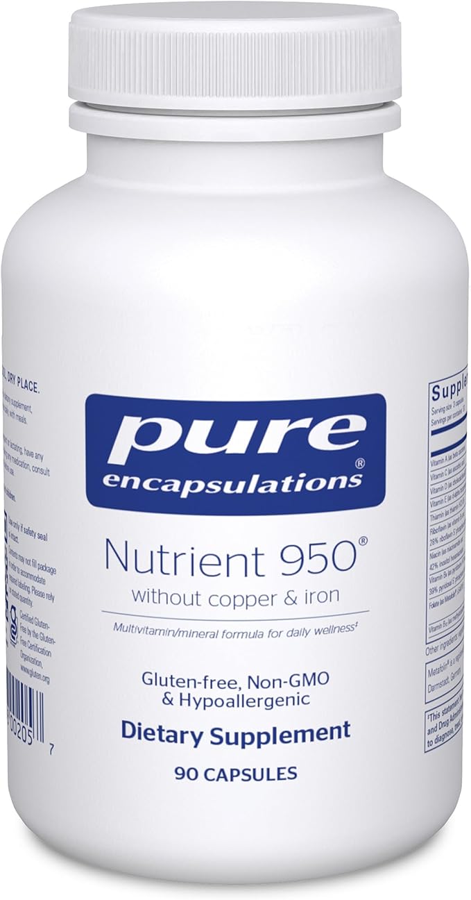 Pure Encapsulations Nutrient 950 Without Copper &amp Iron | Hypoallergenic Multi-Vitamin/Mineral Formula for Optimal Health | 90 Capsules