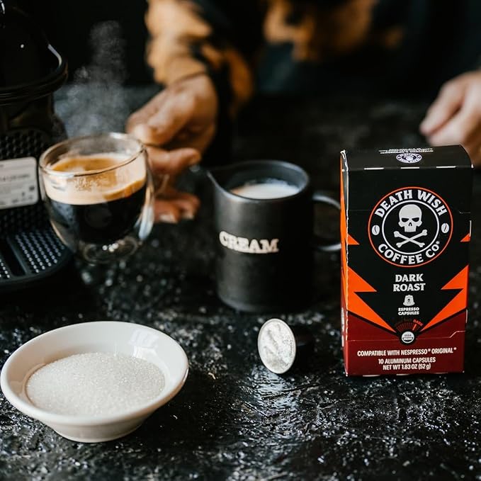 Death Wish Coffee Capsules Compatible with Nespresso Original Machines Dark Roast