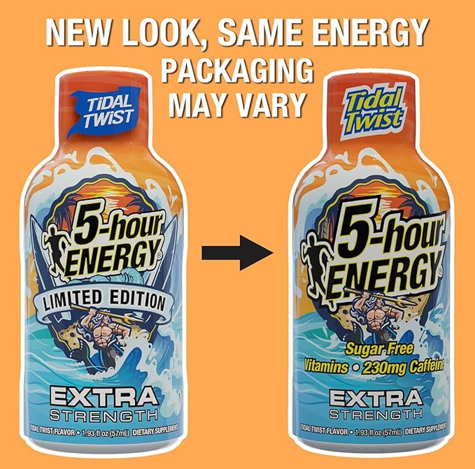 5-hour ENERGY Extra Strength Energy Shot Tidal Twist (1.93 oz. 30 Count) Zero Calories &amp Sugar-Free 230 mg Caffeinated Energy Shot Amino Acids &amp B Vitamins Dietary Supplements  Pina-Col