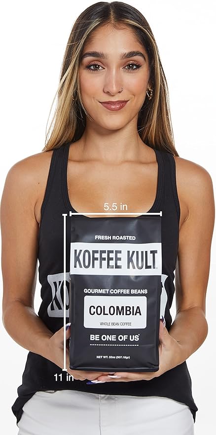 Koffee Kult Colombian Medium Roast Coffee Beans 100% Single Origin Colombia Arabica Whole Bean (Whole Bean 32oz)