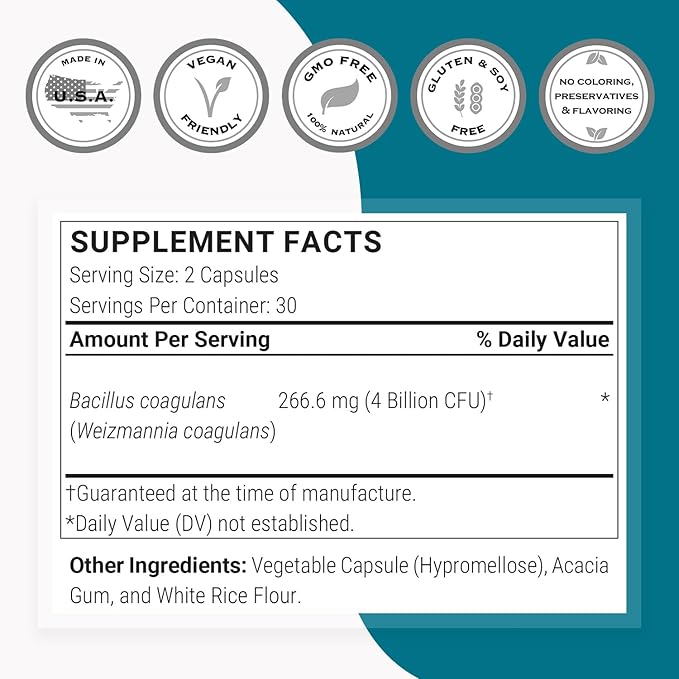 Supersmart Bacillus Coagulans Probiotic 4 Billion CFU per Day (High Absorption) - Lactobacillus Sporogenes Supplement | Non-GMO &amp Gluten Free - 60 Delayed Release Capsules