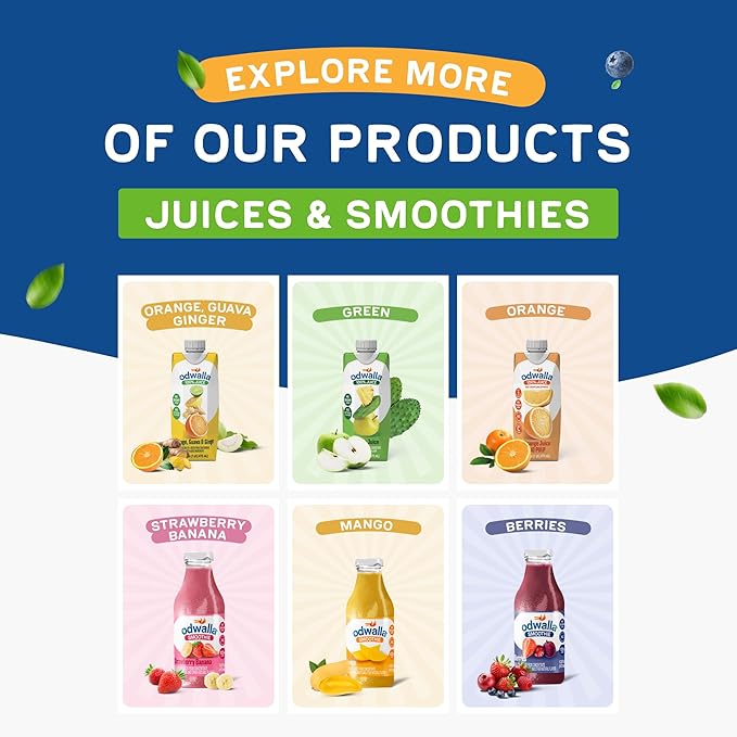 Odwalla Smoothie - Fruit Smoothie Mix Ready to Drink Juice Blend No Added Sugar No preservatives - 13.9 oz Glass Bottles - Berries