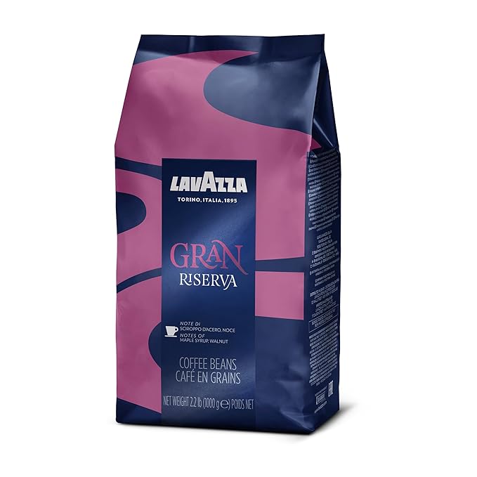 Lavazza Gran Riserva Whole Bean Coffee Arabica and Robusta Blend 2.2 lb Bag (Pack of 6)