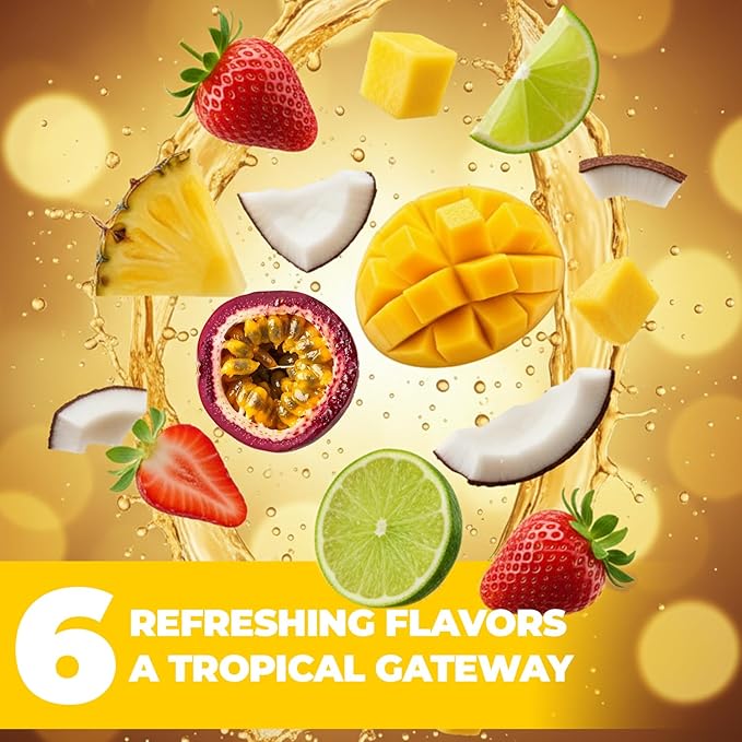 De Mi Pais Tropical Classics Juice Pack With Mango Pineapple Lemonade Coconut water Strawberry Passion Fruit – Refreshing Canned Fruit Beverages Best Served Cold | 16.5 Fl Oz 6-Pack