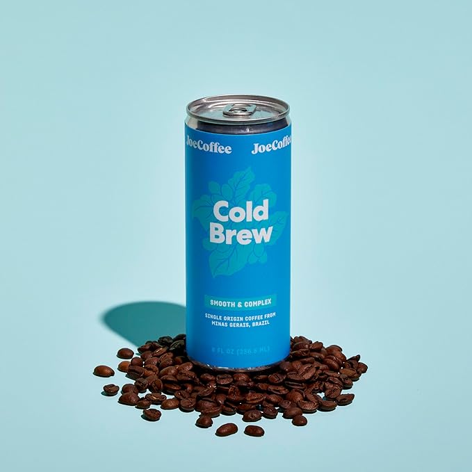 Joe Coffee Company - Black Cold Brew Ready-to-Drink Specialty Coffee Cans (Pack of 12) | NYC Roaster Rainfoest Alliance Certified Kosher Climate-Friendly