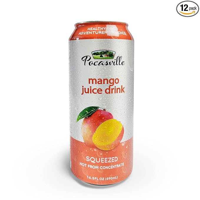 Pocasville Fruit Juices 16.5 Fluid Ounce (Pack of 12) (Mango)